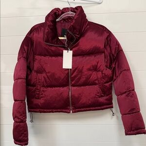 7 For All Mankind Deep Red Puffer Jacket